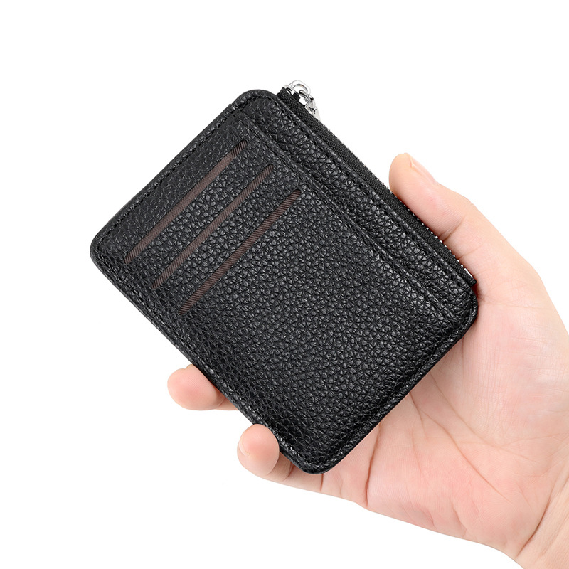 New lychee patterned PU card case, a bestseller for foreign trade. Direct sales from the manufacturer of driver's license card holders with multi-functional zippers and anti-theft brushes Item Picture