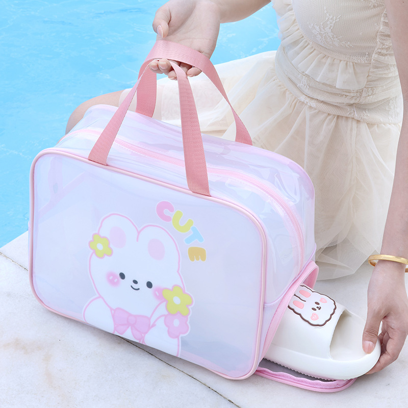 Swimming bag, children's dry and wet separated waterproof storage bag, portable and cute cartoon beach handbag for boys and girls full figure