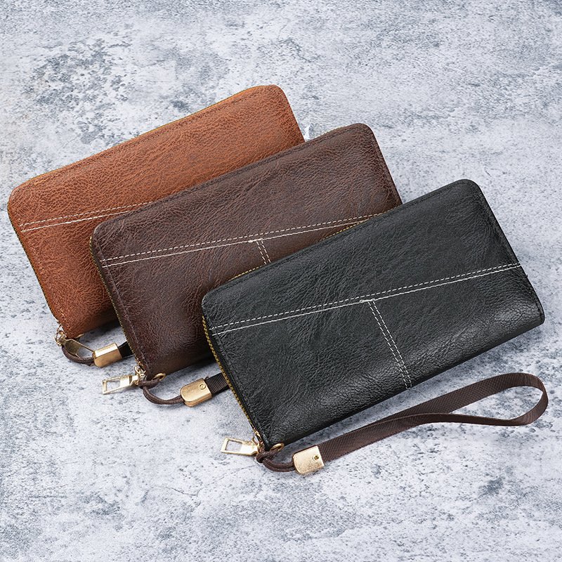 The 2025 new men's wallet is a long, multi-slot bestseller, fashionable single-zipper coin purse, mobile phone case, card case and wallet Application Scenario