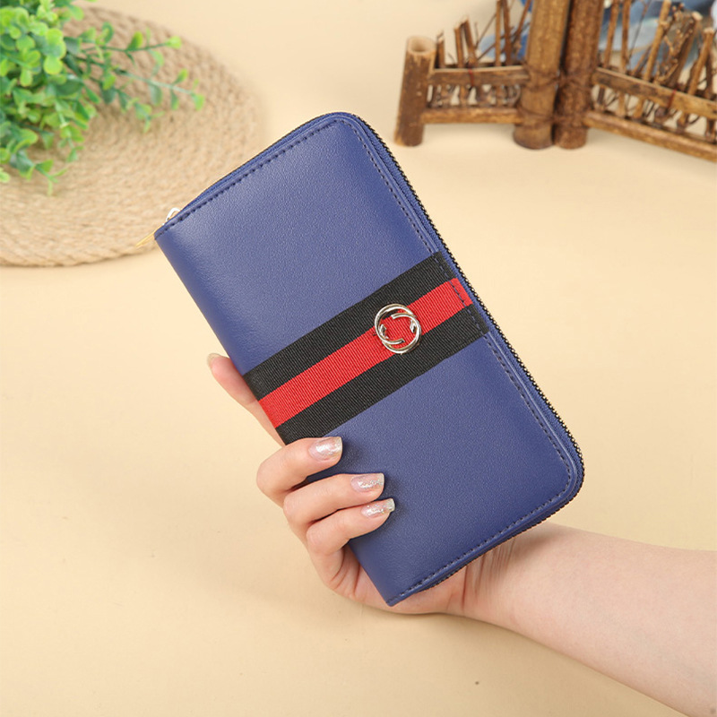 New fashionable and simple wallet, girl's clutch, multi-functional, long, large-capacity, waterproof zipper bag is available for wholesale Specification drawing