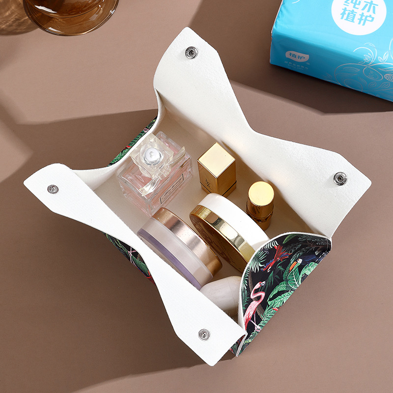 ins high appearance level tissue box, living room tissue box, home creative table tissue box, leather napkin box, car details Picture