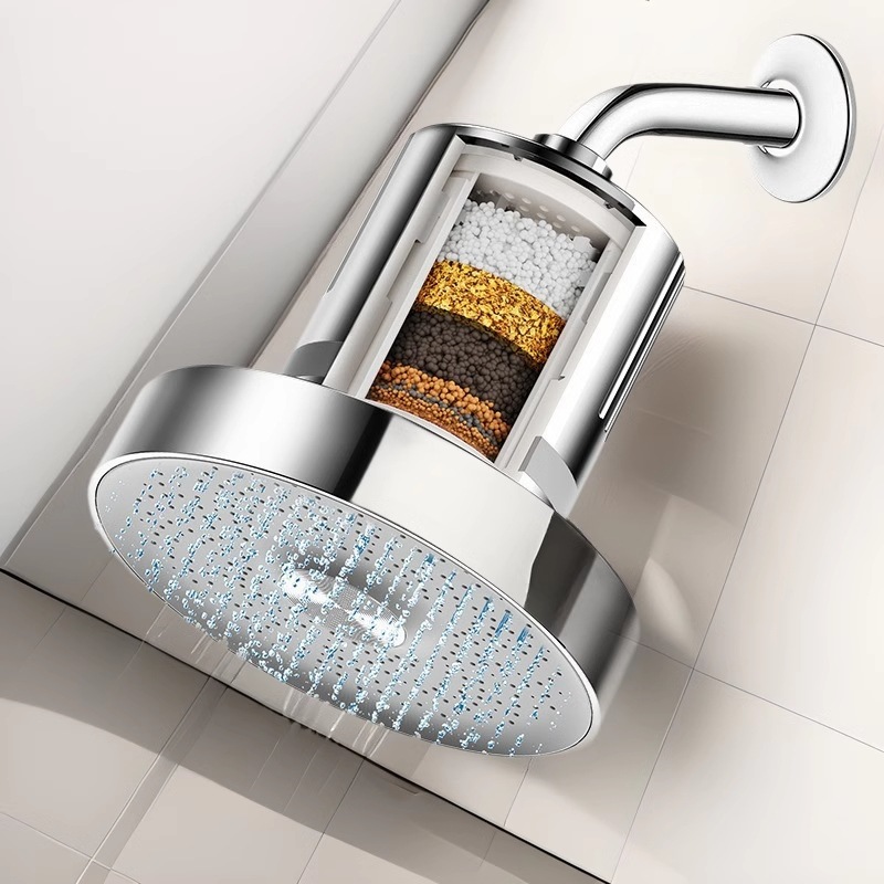 Cross-border shower filter, 15-grade and 20-grade showerhead bath filter, residual chlorine removal filter, showerhead top nozzle details Picture
