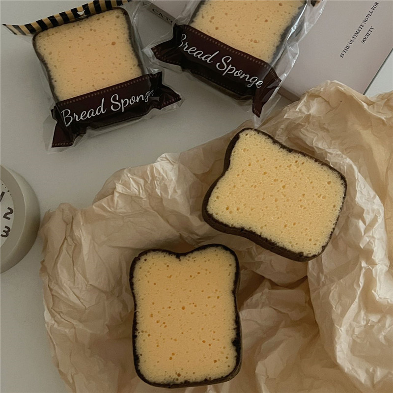 ins Japanese-style cute toast bread slices, dishcloths, sponges, cleaning sponges, scouring pads, kitchen cloths Item Picture