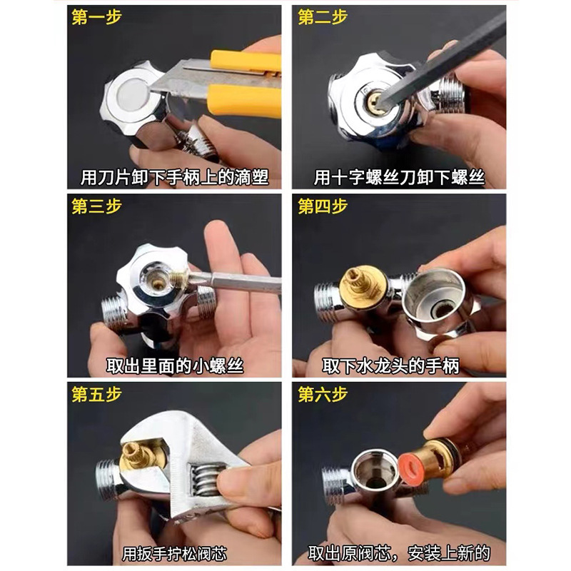 Faucet copper valve core single-cooling thickened explosion-proof retaining ring stainless steel ceramic core cold and hot mixed faucet valve core accessories Application Scenario