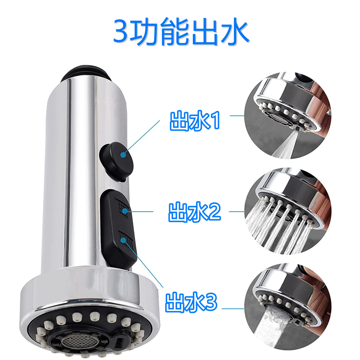 Pull-out faucet, small showerhead, kitchen sink, sink, faucet accessories, shower head, general factory wholesale details Picture