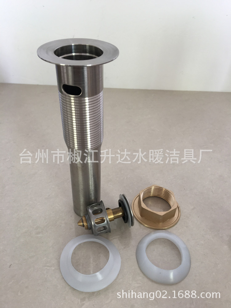 10-year-old manufacturer: Antique all-copper washbasin drain, semi-steel washbasin drain, 304 stainless steel jumping drain Specification drawing