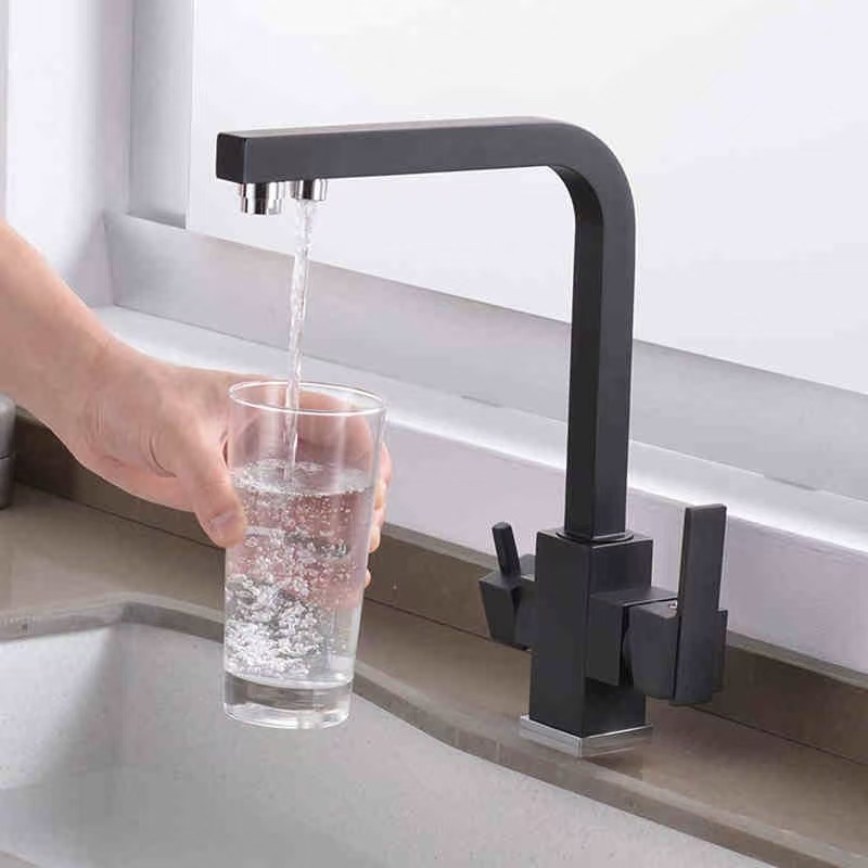 Cross-border three-in-one kitchen faucet, cold and hot water kitchen sink, water purifier, direct drinking, 360-degree rotating factory wholesale details Picture