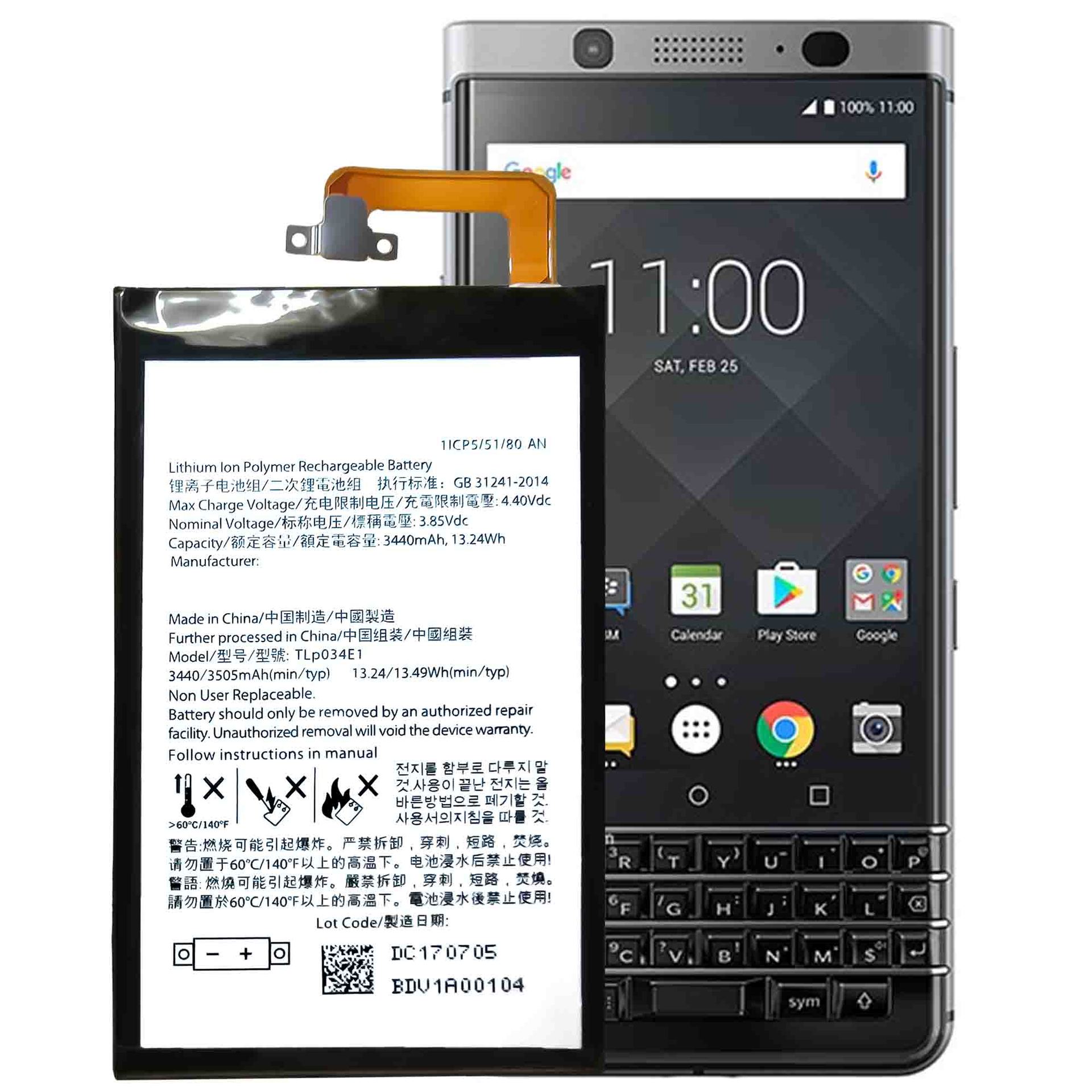 Built-in battery for BlackBerry/ blackberry Keyone BBB100-1 TLP034E1 mobile phones Application Scenario