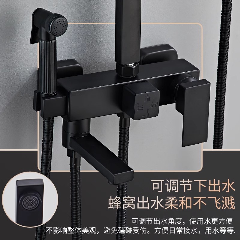 Wholesale of complete sets of shower heads, shower heads, concealed pressure-increasing nozzles, and bathroom rain shower sets for export details Picture