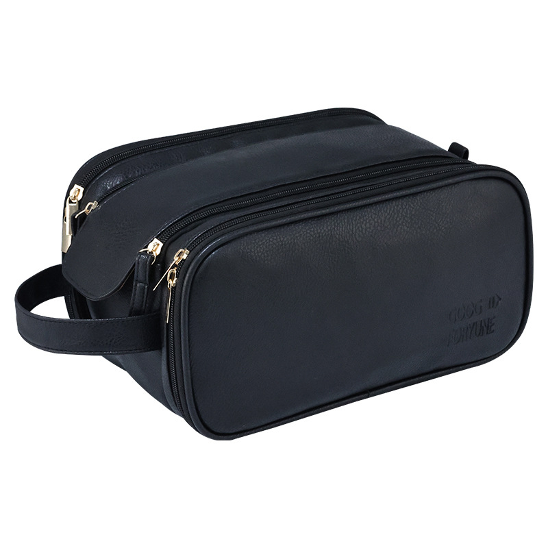 A multi-functional business double-zipper makeup bag, a new large-capacity portable travel toiletries bag for men, and a cosmetics storage bag Item Picture