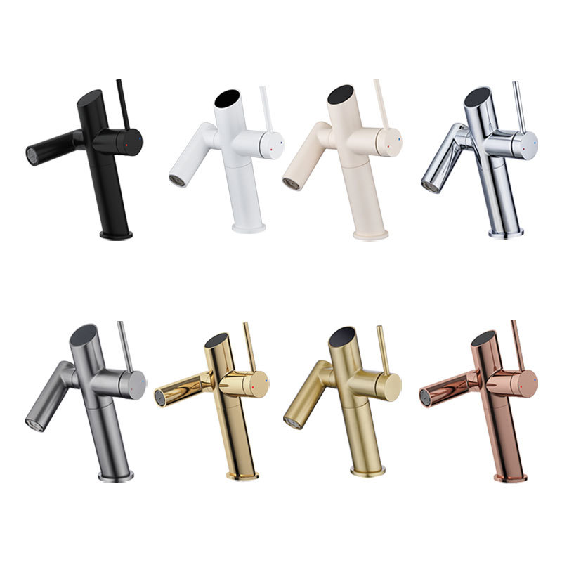 Milky white all-copper faucet for both hot and cold water, Maneki Neko, bathroom, washbasin, hot and cold water faucet Item Picture