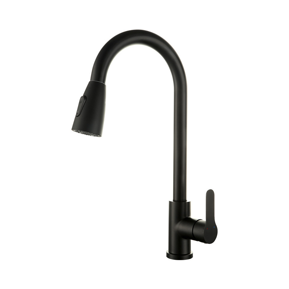 Cross-border stainless steel kitchen faucet export TEMU Amazon pull-out cold and hot sink faucet wholesale Item Picture