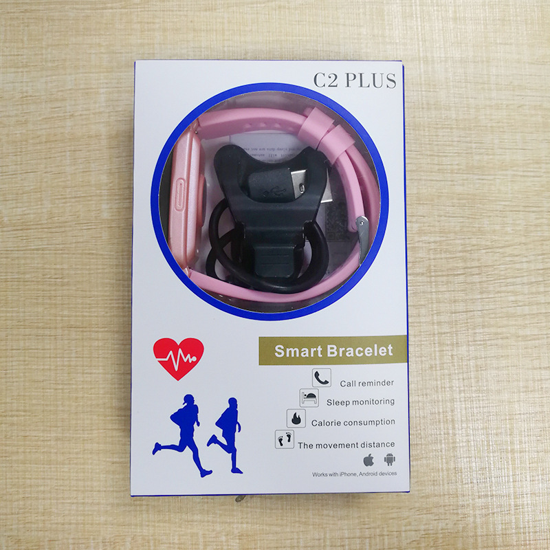 C2plus smart bracelet: Waterproof, large battery, Bluetooth, step count, heart rate, blood pressure, blood oxygen, music, weather and sports bracelet details Picture