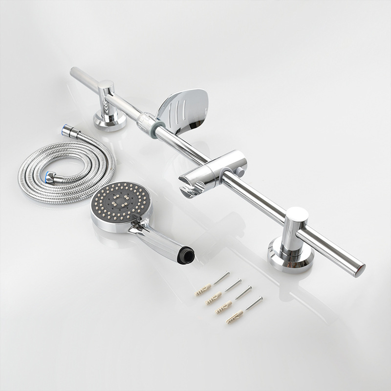 Non-drilling showerhead bracket set, showerhead lifting rod, sliding rod, showerhead seat, adjustable shower rod Application Scenario
