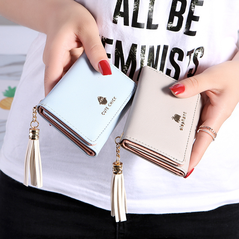 In 2021, factory direct sales of women's wallets: 30% off for women, tassel pendant, wallet, card case, coin purse, candy color Application Scenario