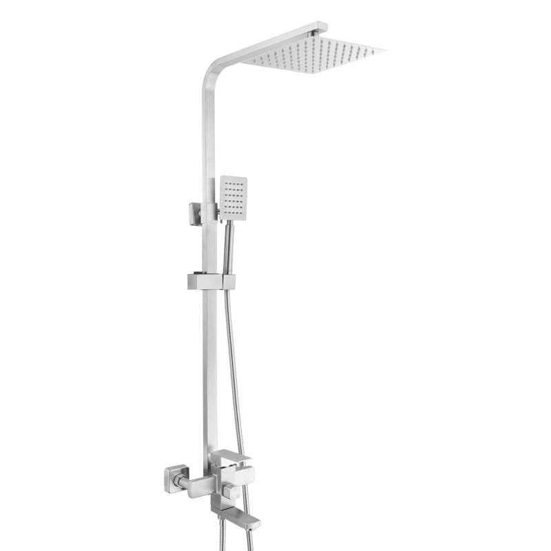 Wholesale of 304 stainless steel brushed square shower heads from cross-border sources, multi-functional square shower head sets Item Picture