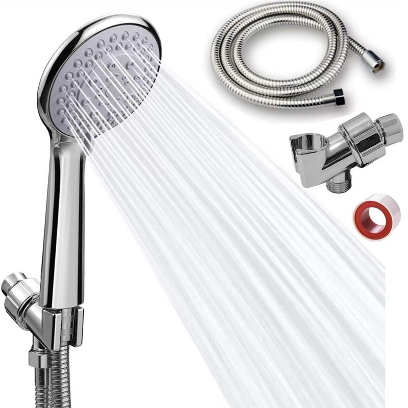 Cross-border American-style base two-way water distributor five-speed large water outlet bathroom pressurized showerhead hose combination showerhead set full figure