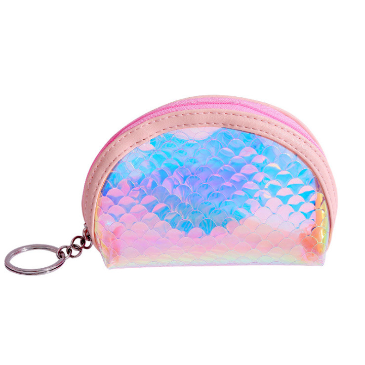 A mini, cute and compact coin purse for women, holding a transparent pvc keychain for convenient coin storage Item Picture