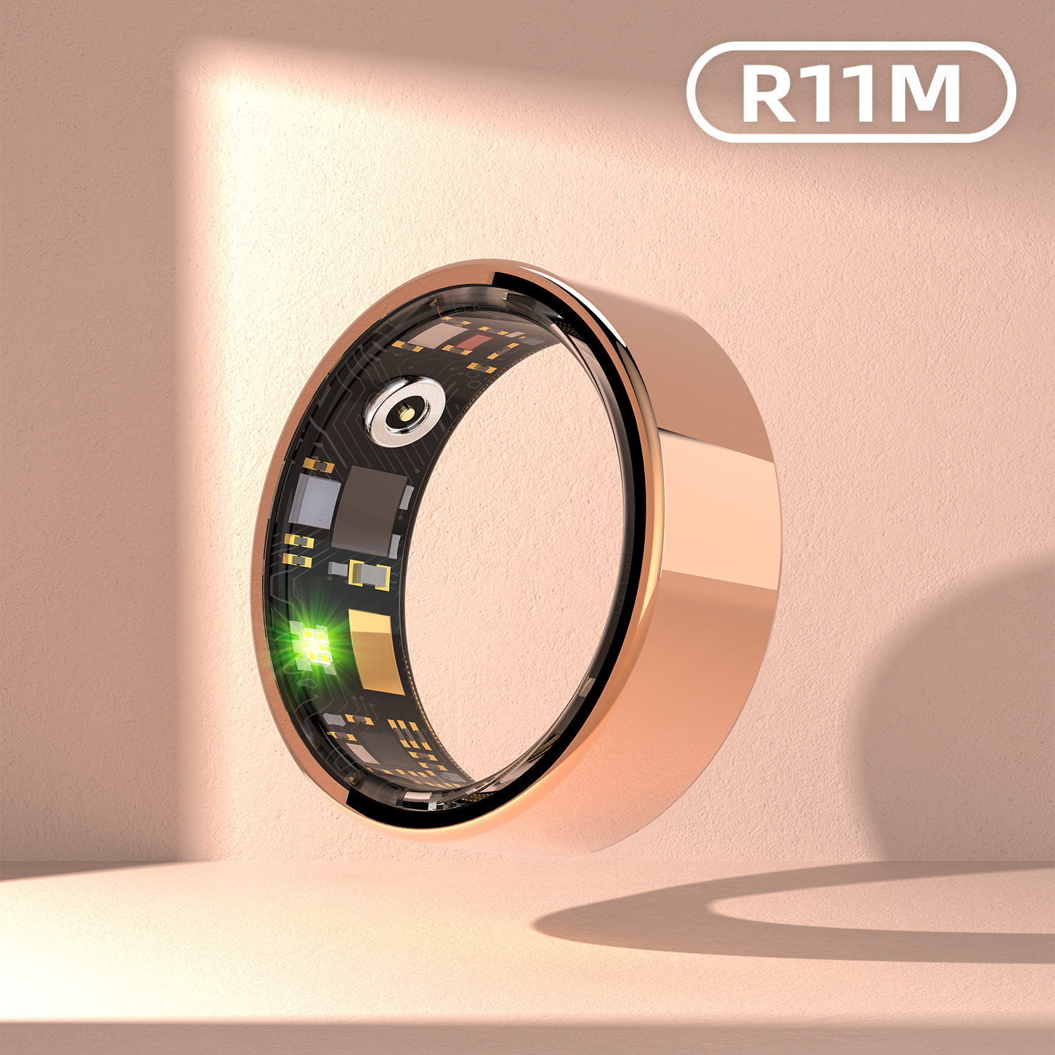 Cross-border smart ring, black technology Bluetooth, blood oxygen, heart rate, blood pressure health monitoring, men's and women's black technology waterproof ring full figure
