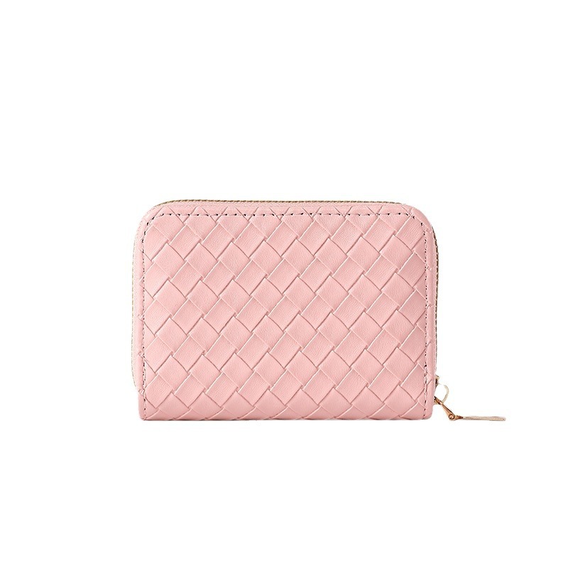 Wholesale of short and simple woven women's wallets, winter wallets, cross-border patterned zipper coin purps Item Picture