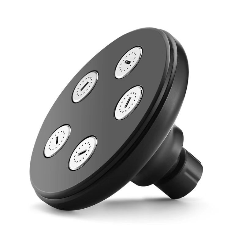 Round little waist pressurized shower head, universal bathroom shower and bath, large water outlet, top spray shower head set Item Picture