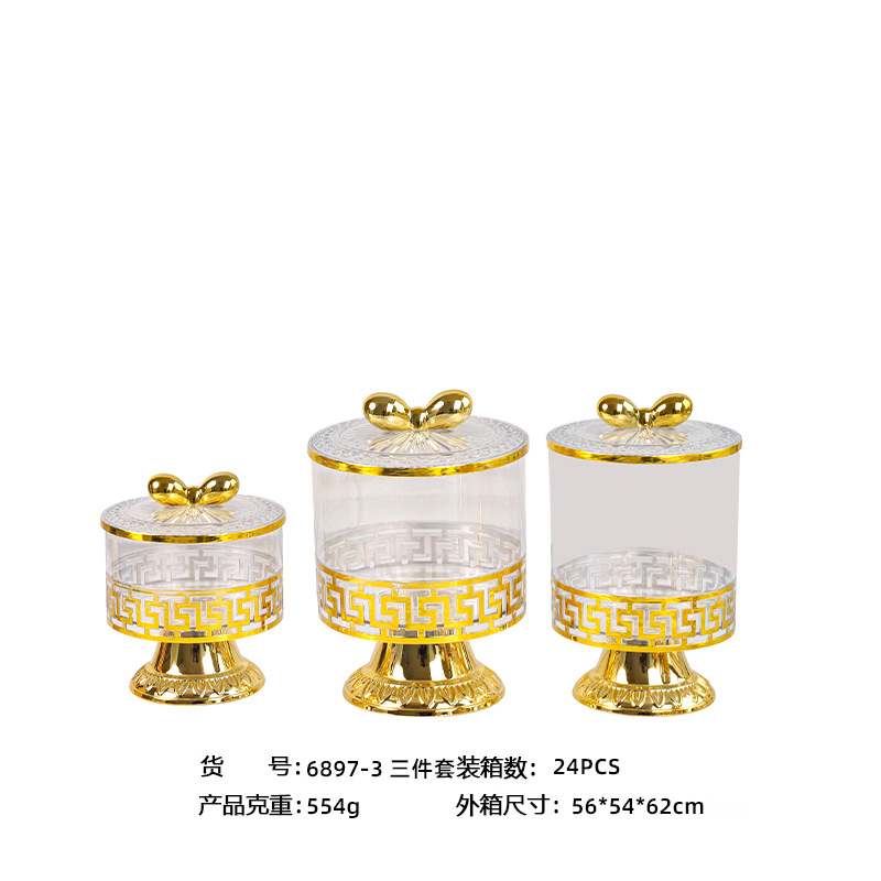 X10-6897-3A plastic European-style can for storing grains and cereals in the kitchen, food-grade transparent can box for snacks, dry goods and tea Item Picture