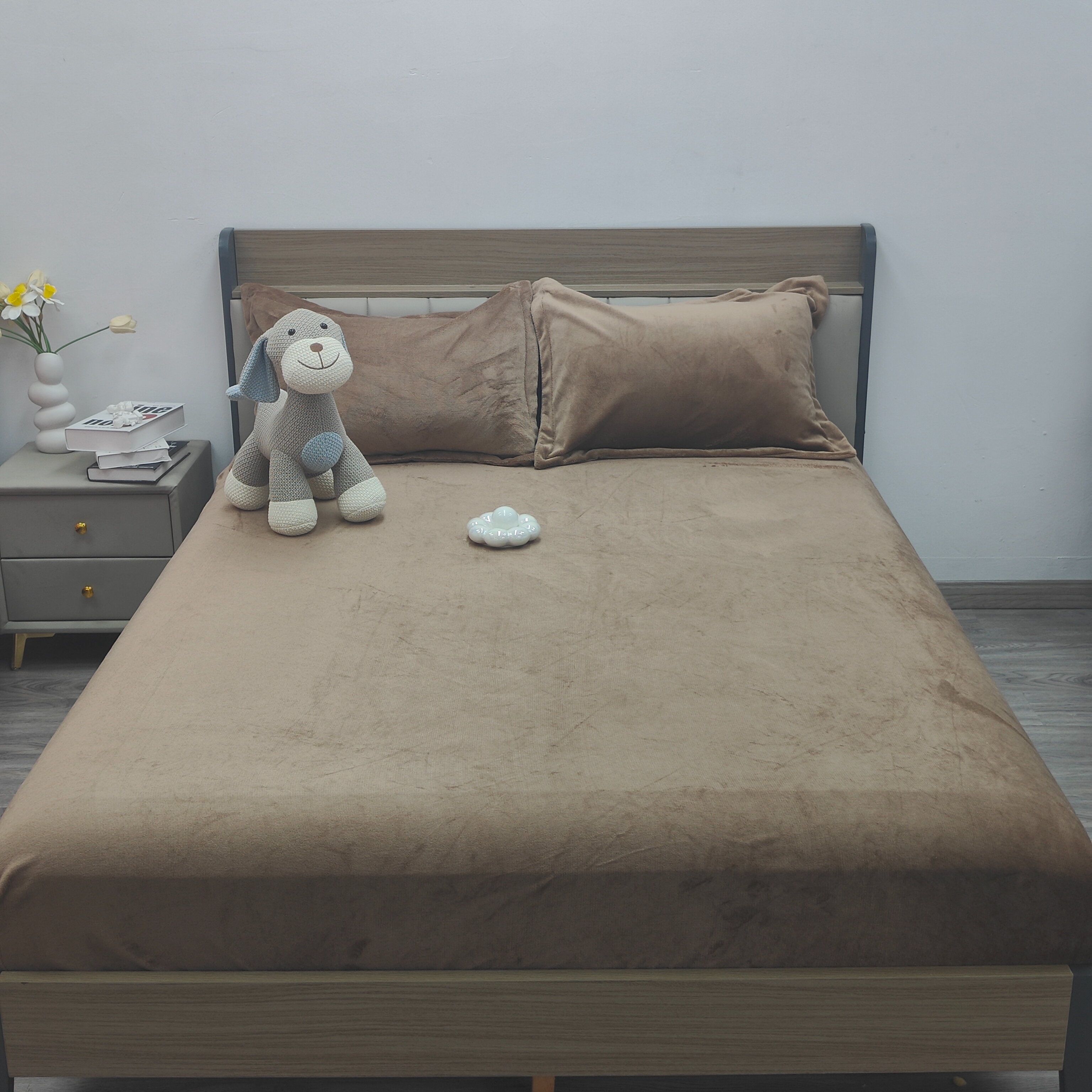 冬季牛奶绒法兰绒床笠床单床罩珊瑚绒床垫保护罩全包围防滑床套详情4