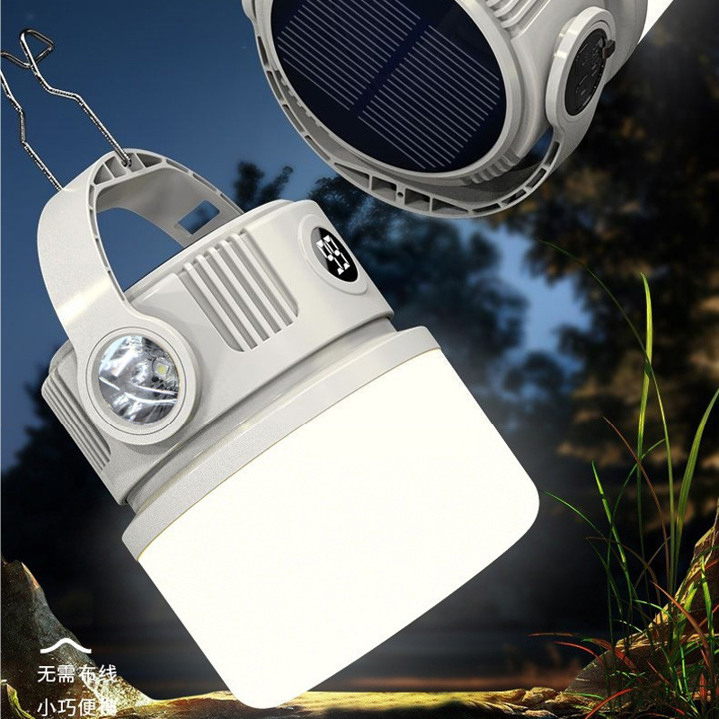 C34 solar camping lamp, outdoor rechargeable ultra-long battery life tent lamp, emergency lamp, camping lamp, rechargeable lighting lamp, stall hanging lamp Application Scenario