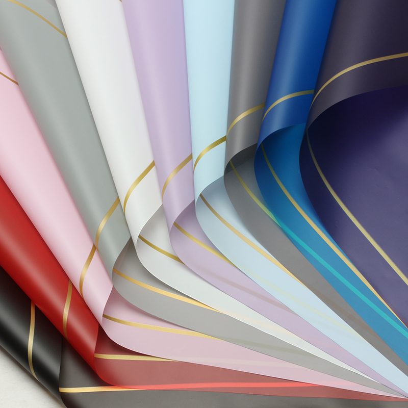 金边简风鲜花包装纸跨境外贸批发花艺鲜花花束花店包花纸资材