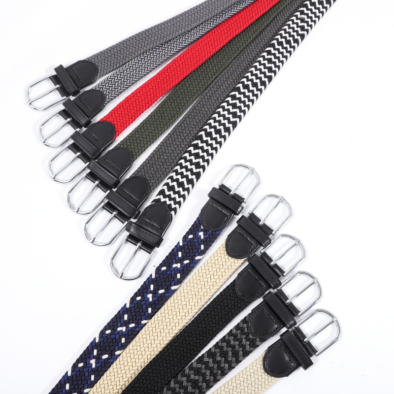 皮带女免打孔简约百搭加长帆布腰带女细潮休闲弹力编织配牛仔裤带细节图