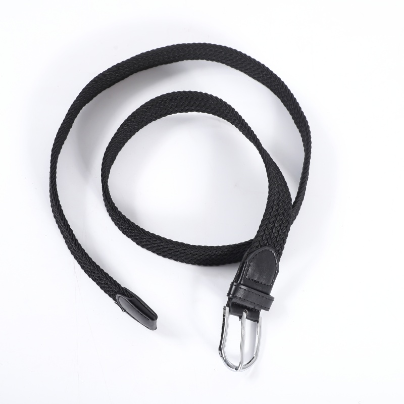 皮带女免打孔简约百搭加长帆布腰带女细潮休闲弹力编织配牛仔裤带详情4