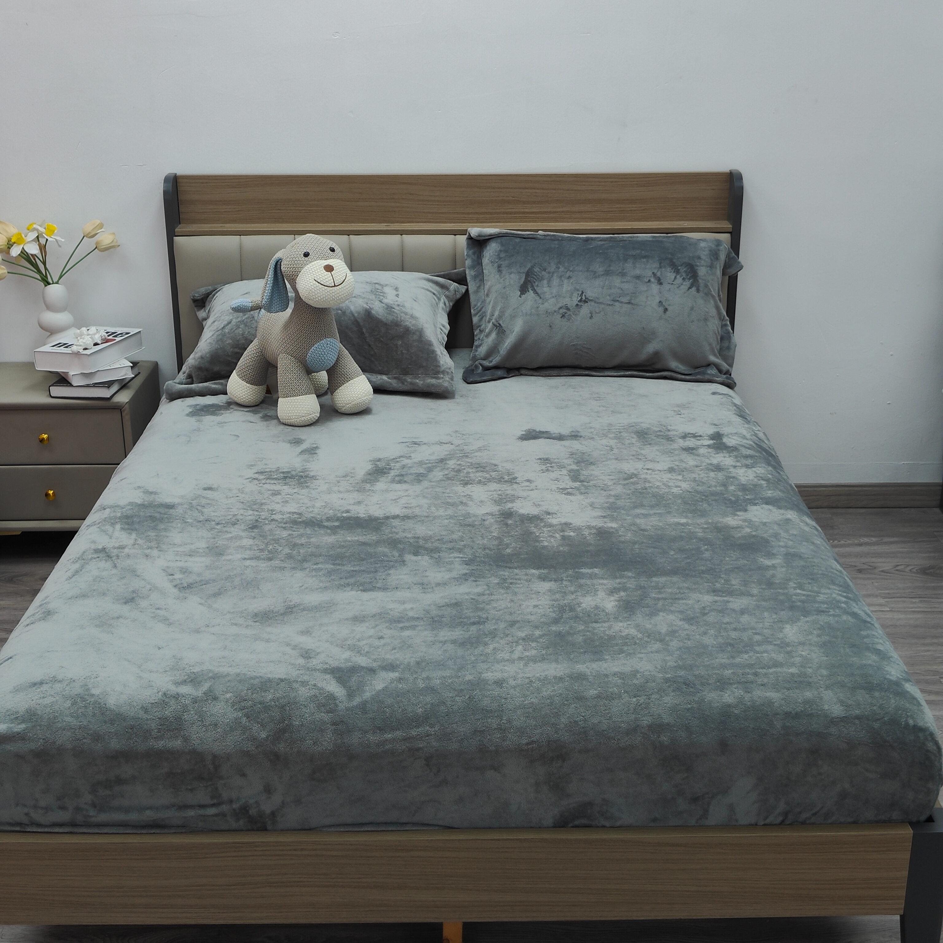 冬季牛奶绒法兰绒床笠床单床罩珊瑚绒床垫保护罩全包围防滑床套详情8