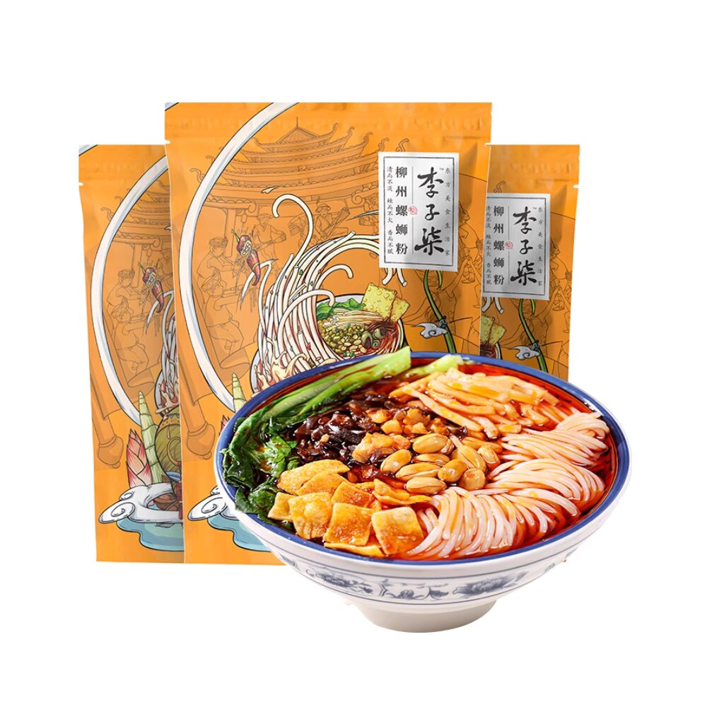 批发包邮！FATTORIA DEI SAPORI方便面 李子柒柳州螺蛳粉335g经典白底实物图