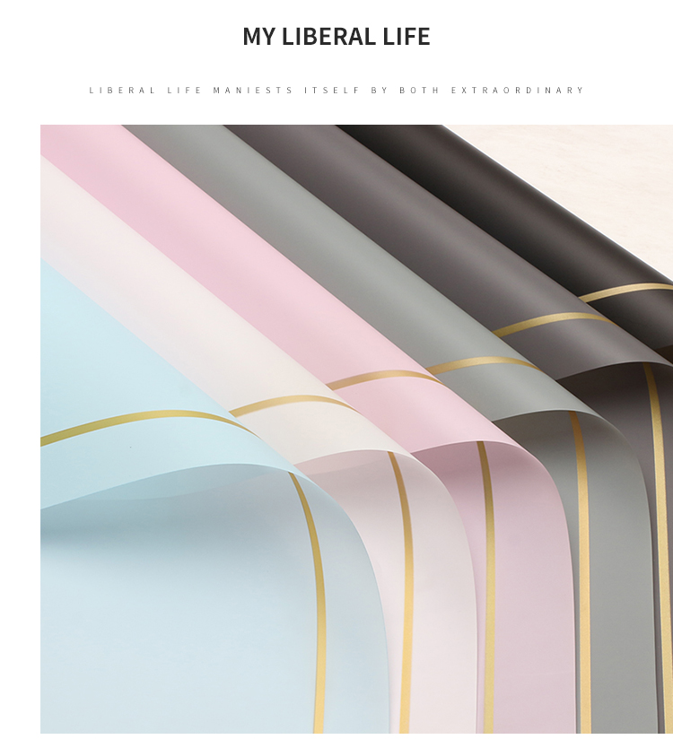 金边简风鲜花包装纸跨境外贸批发花艺鲜花花束花店包花纸资材详情7