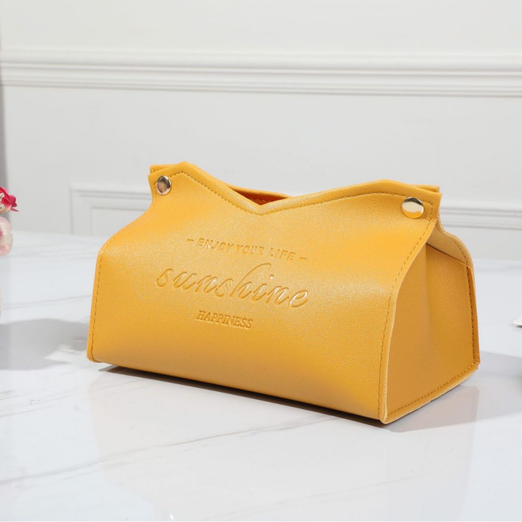 New Nordic-style hotel leather tissue box, InS-style home living room desktop storage, car PVC leather tissue box Item Picture