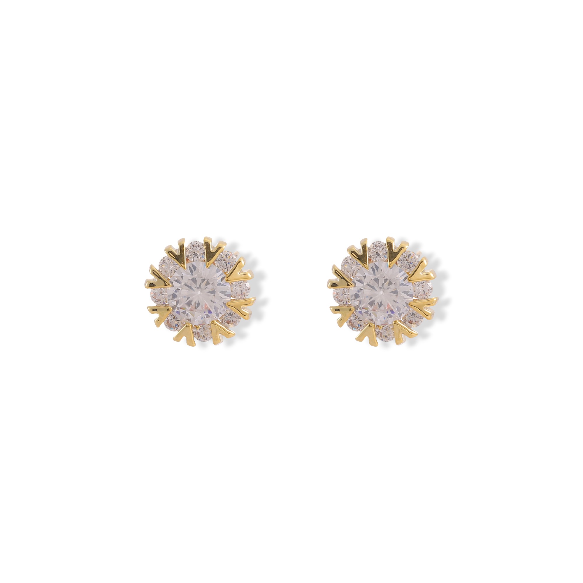 Xuhui brand exquisite and light luxury copper plated with real gold and set with zircon 925 silver needle full zirconium snowflake earrings, fashionable and elegant Application Scenario