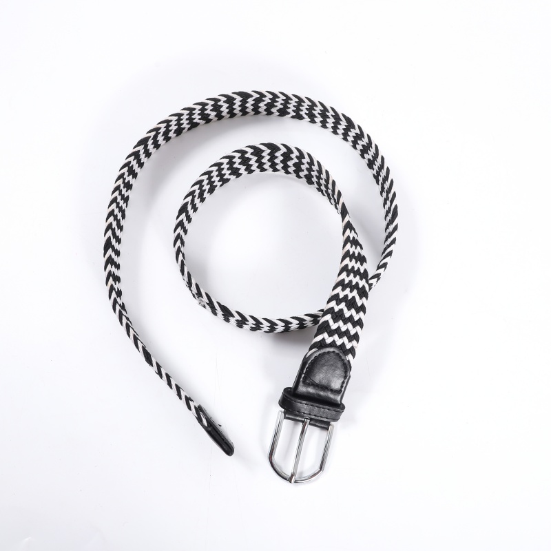 皮带女免打孔简约百搭加长帆布腰带女细潮休闲弹力编织配牛仔裤带详情8