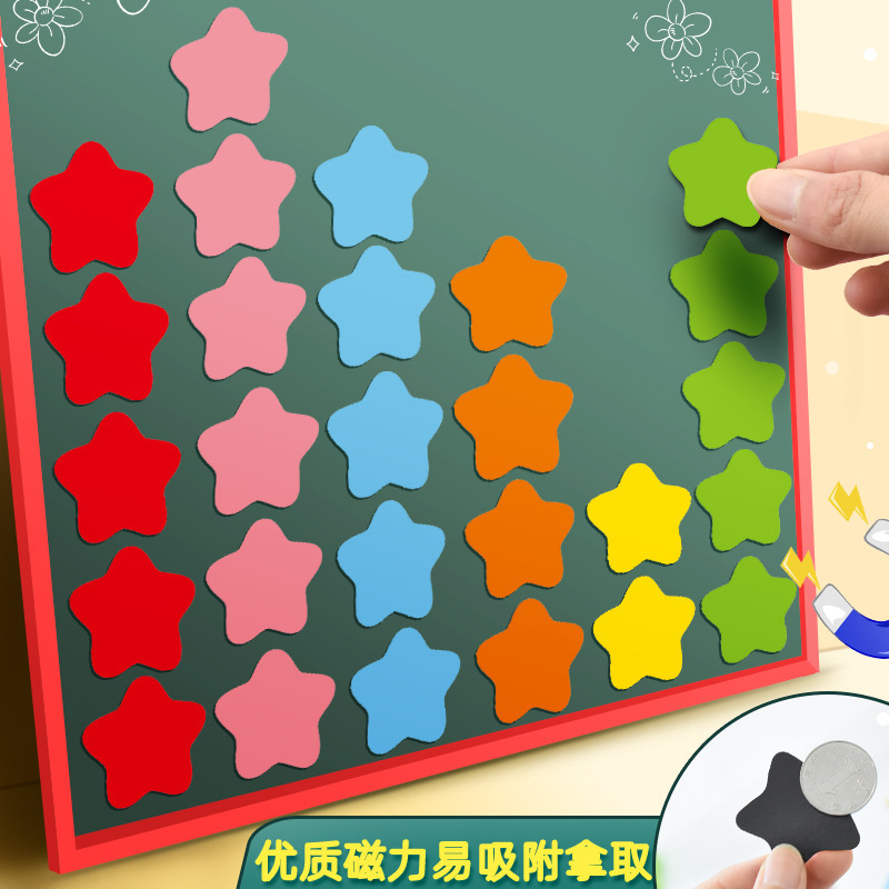 Star magnetic sticker Reward Soft magnetic blackboard sticker Student class evaluation column Magnetic sticker size Star like teaching aid details Picture