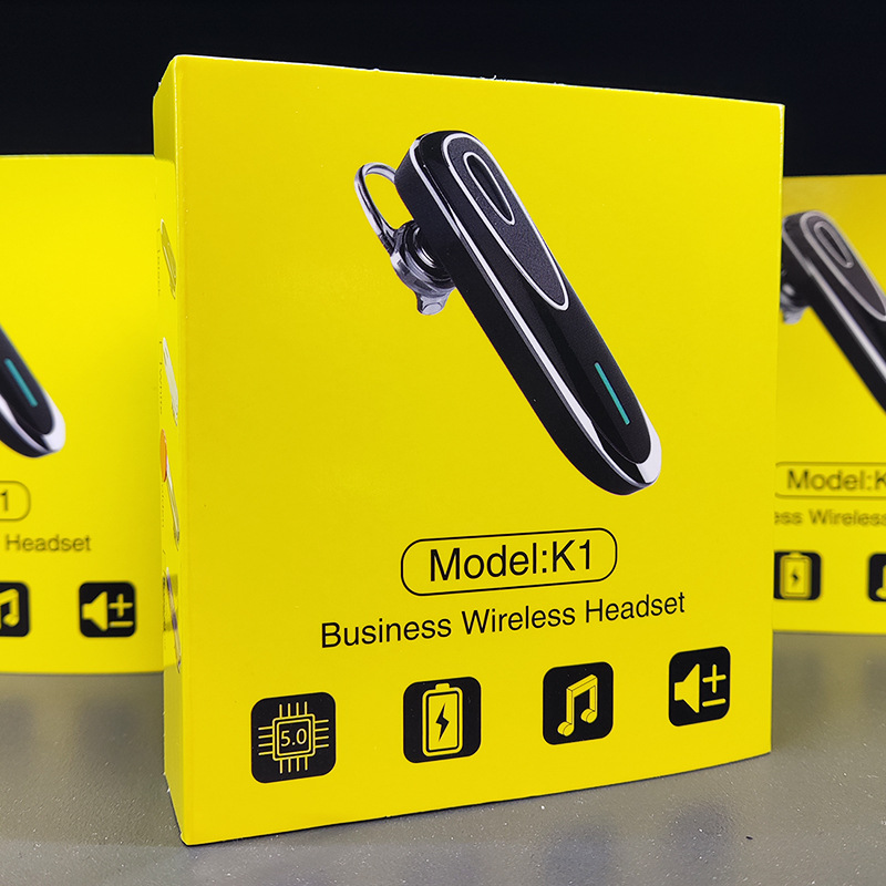 Private model Qualcomm chip cross-border K1 business wireless Bluetooth headphones, ultra-long battery life, noise-cancelling, single-ear hanging call style Application Scenario