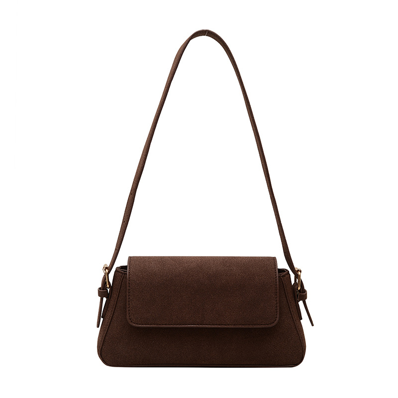 Fashionable solid-color bag for women, winter quality baguette bag 2024 new style, fashionable and niche single-shoulder armpit bag Item Picture