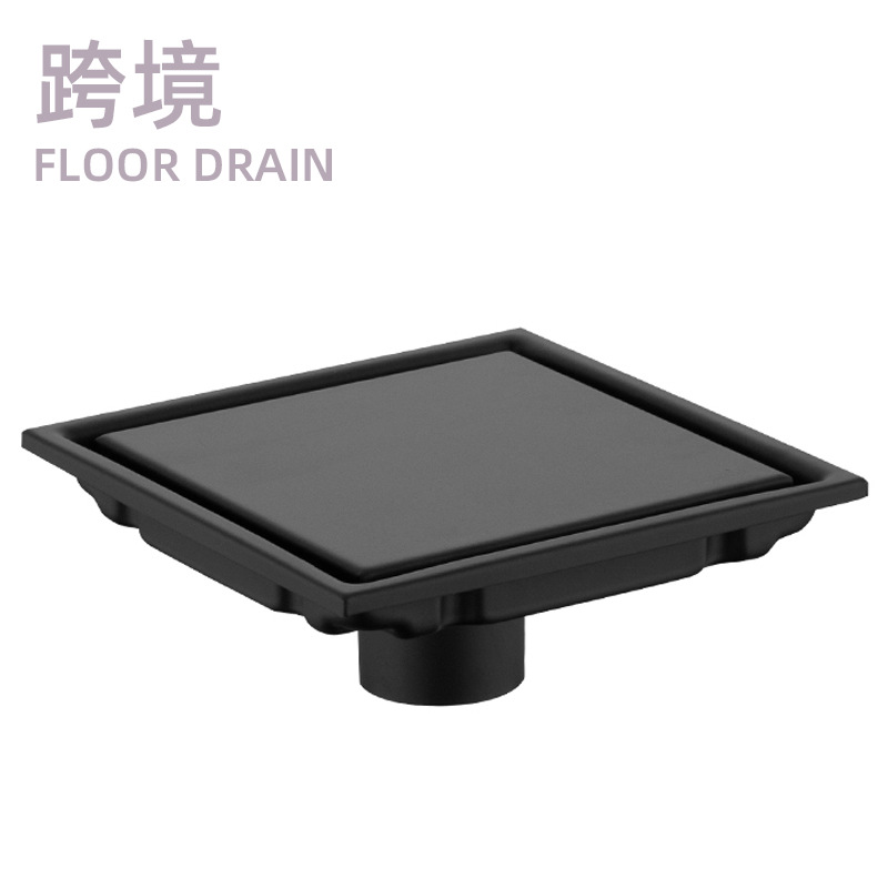 Cross-border anti-odor invisible floor drain, 304 stainless steel, black floor drain, bathroom, golden hidden floor drain details Picture