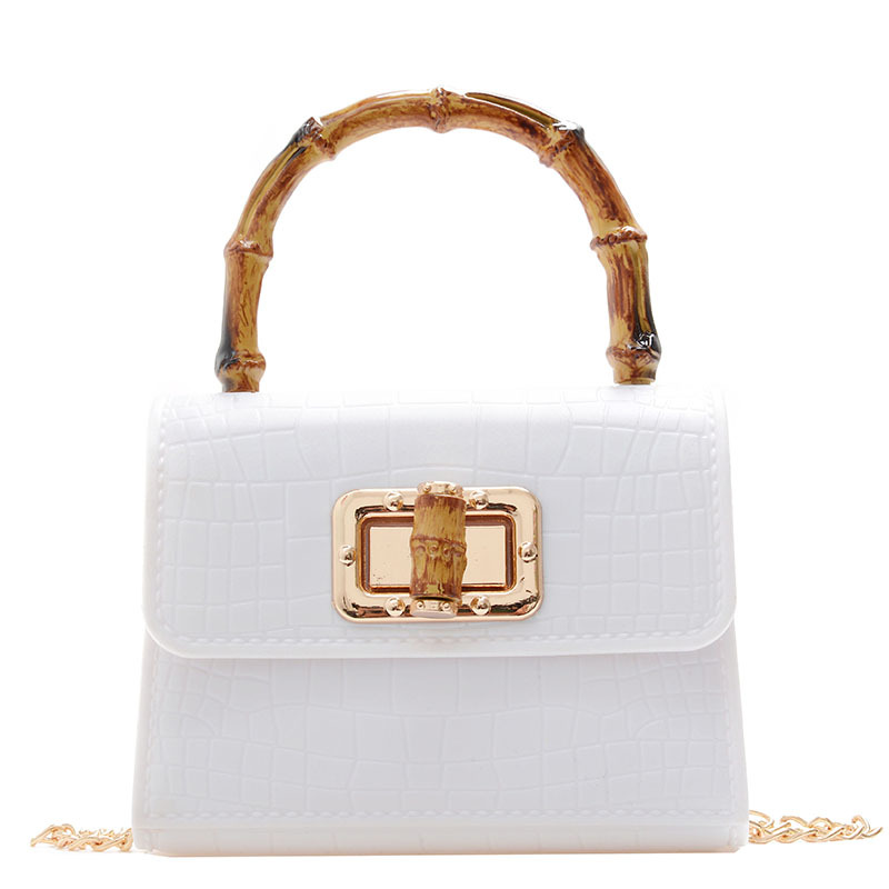 2025 Summer Live Streaming Special Offer: Bamboo joint jelly bag, handbag, crocodile pattern small square bag, mini popular crossbody women's bag Item Picture