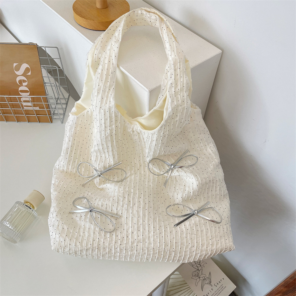 4711 High appearance level polka dot bow, gentle single-shoulder underarm bag, laid-back style handbag, large capacity vest bag details Picture