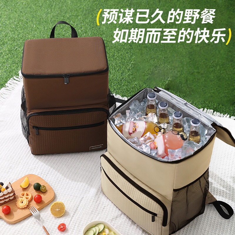 Runhui Imperial Cuisine double-shoulder insulated box, rider meal delivery, lunch box bag, fresh-keeping ice pack, outdoor large-capacity bento bag Specification drawing