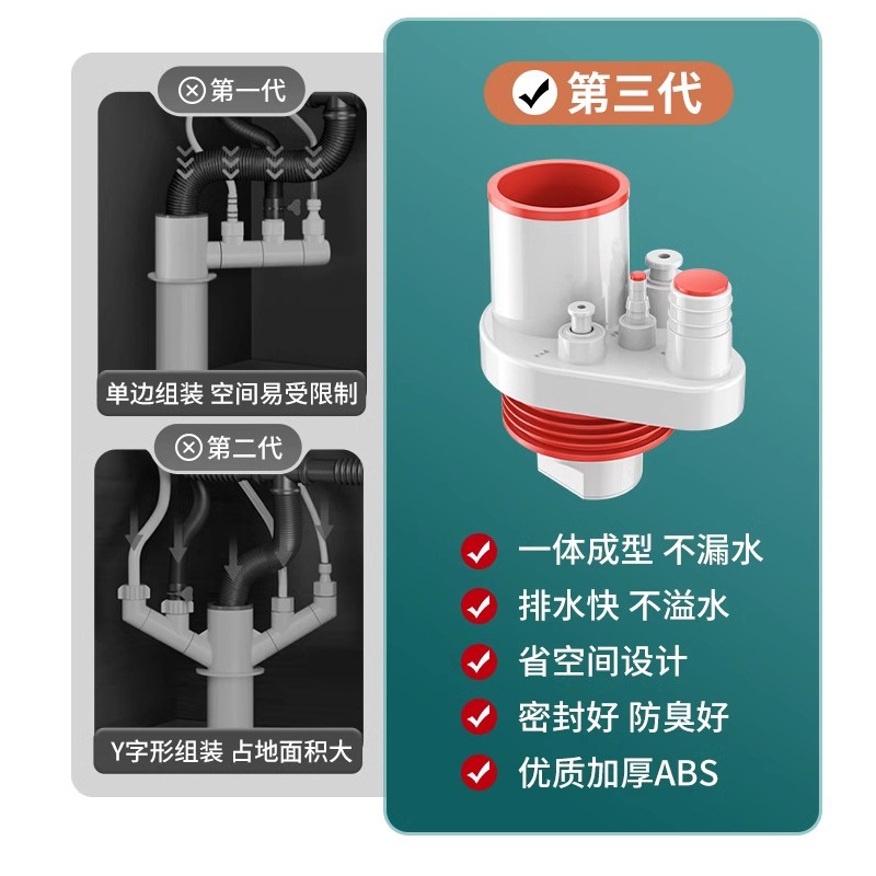 Kitchen drain odor prevention wonder sealing device, sealing plug, bathroom balcony drain pipe overflow prevention 75, universal Specification drawing
