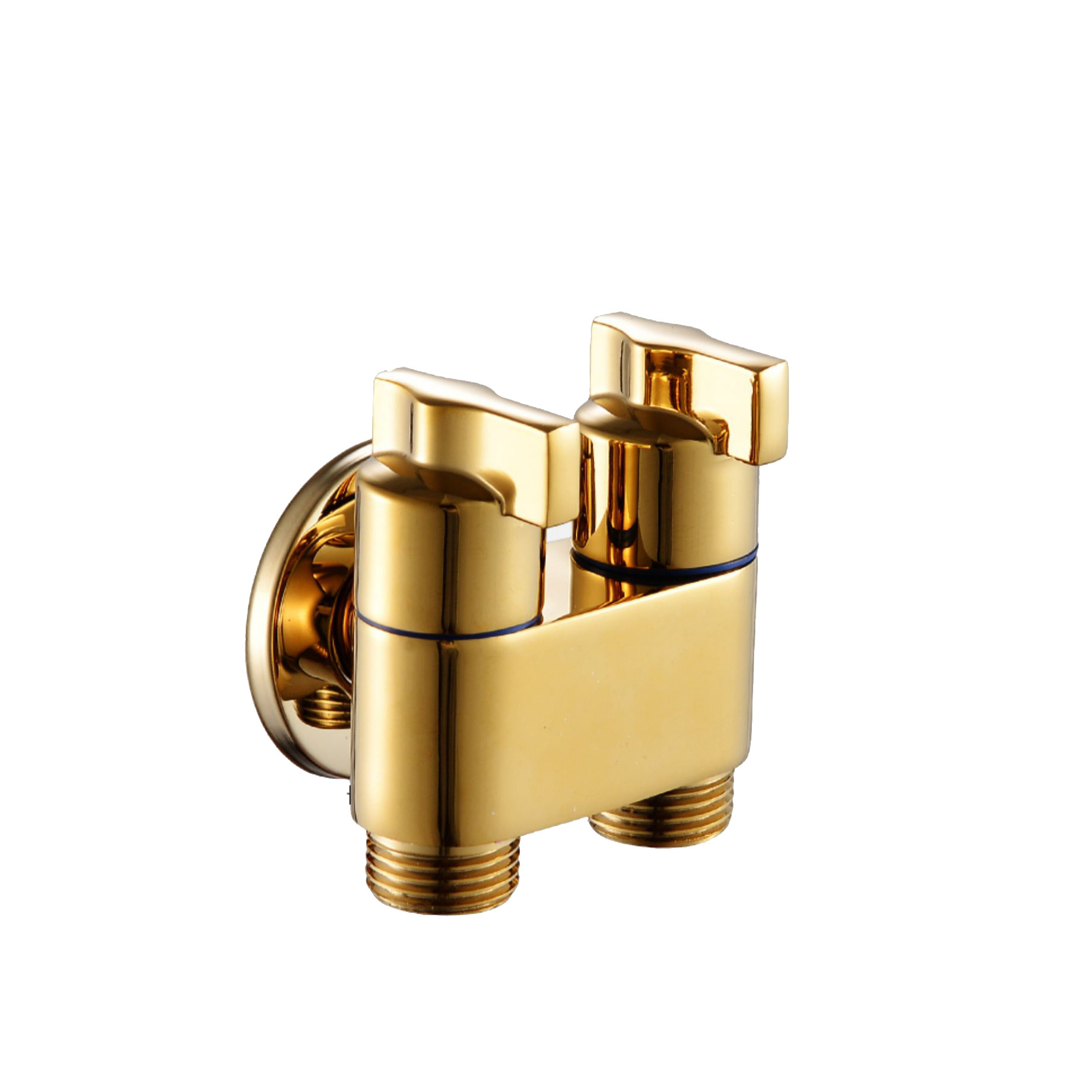 Golden copper washing machine Angle valve Toilet valve with spray gun high-pressure flusher wall-mounted handheld sitz bath set Item Picture