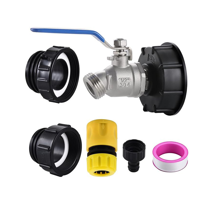 Cross-border American standard IBC Tote water tank accessories Garden hose adapter suitable for IBC containers brass faucets Specification drawing