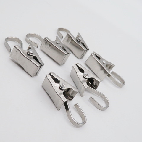 430 stainless steel flat wire clip hook, shower curtain clip, sawtooth clip, metal clip, curtain hook Item Picture