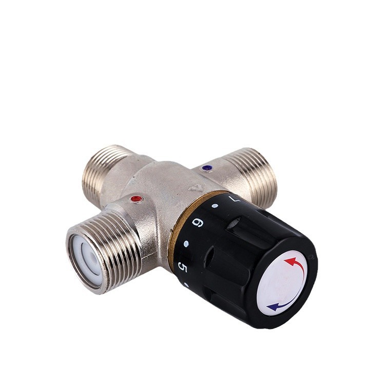 Factory direct sales of nickel-plated brass constant temperature mixing valve, home and school temperature control valve, automatic constant temperature anti-scalding Item Picture