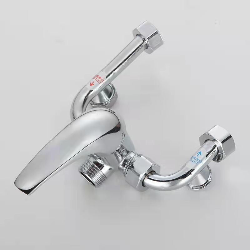 304 alloy electric water heater mixing valve exposed U-shaped shower faucet cold and hot temperature adjustment bathroom accessories temperature control details Picture